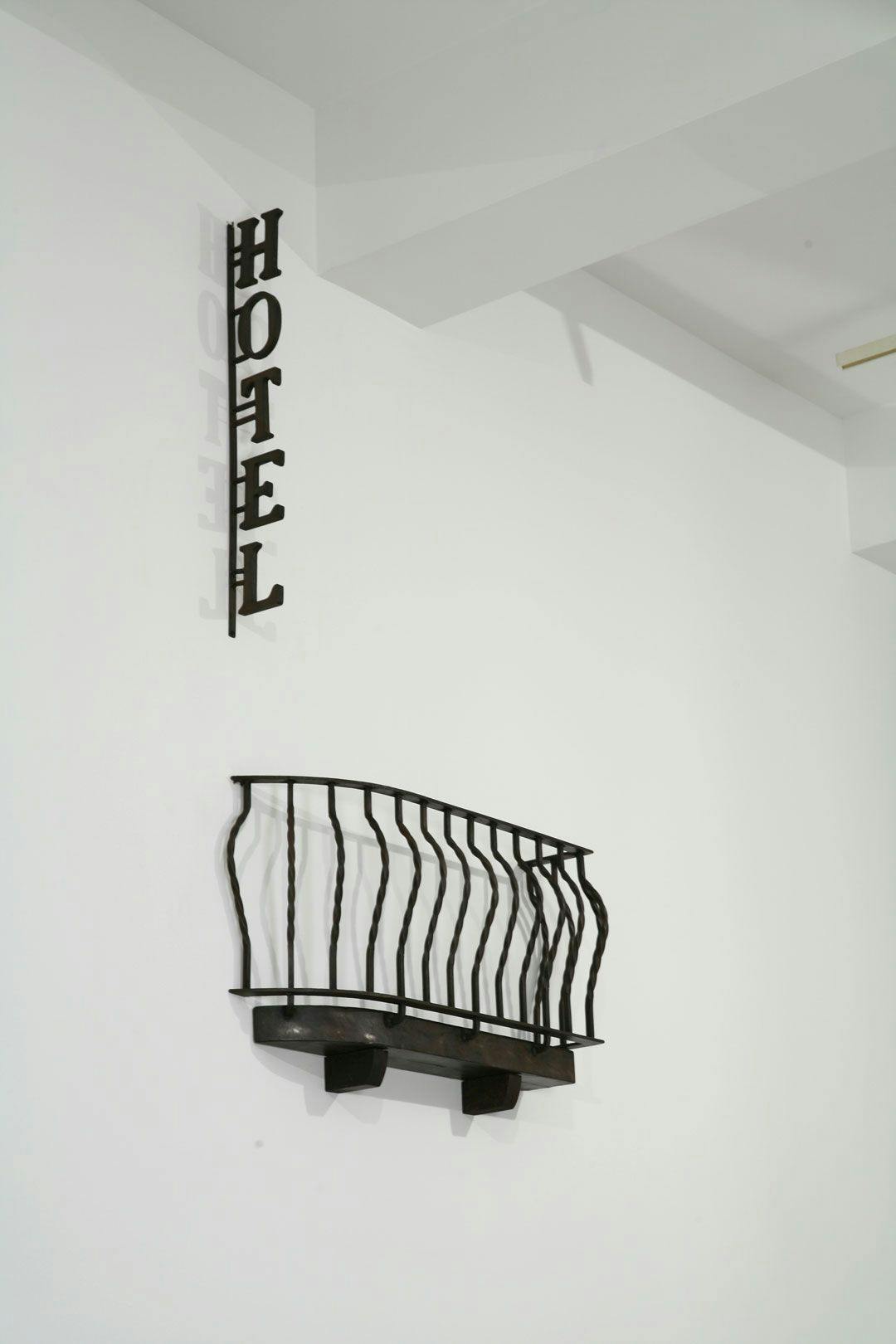 A wall-hanging sculpture by Juan Muñoz, titled Hotel DeClercq II, dated 1986, at Marian Goodman Gallery, New York, in 2006.
